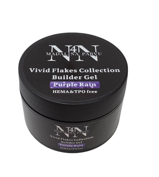 Vivid Flakes Purple Rain Builder Gel