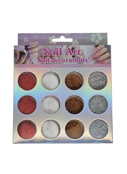 Set 12 mix sclipici multicolor 4 nuanțe