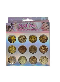 Set 12 mix sclipici si paiete auriu